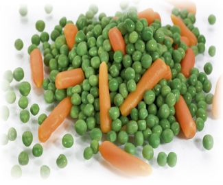 Peas and baby carrots