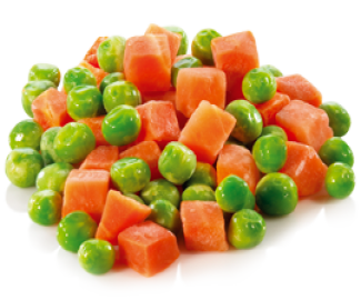Peas and diced carrots
