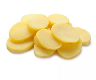 Sliced potatoes